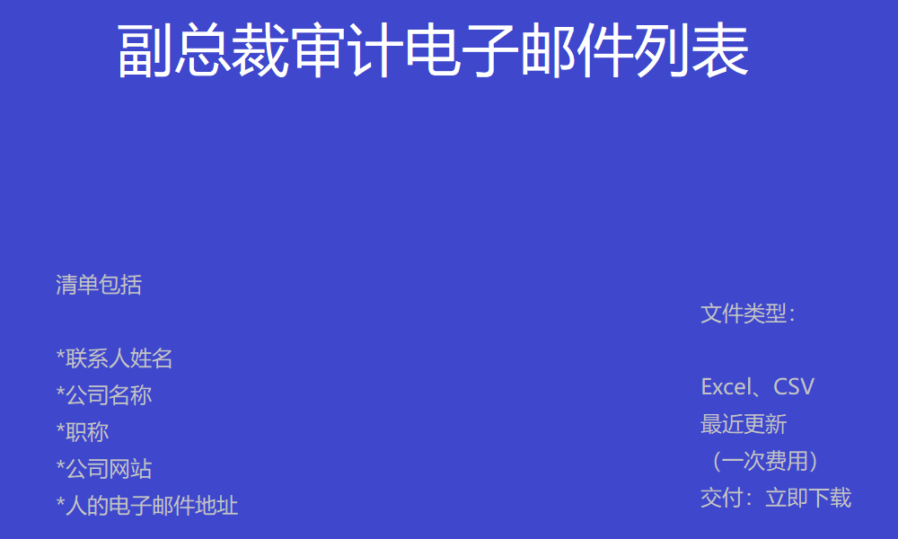副总裁审计电子邮件列表